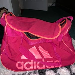 Pink adidas duffel bag